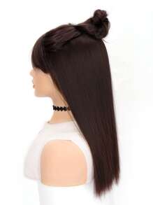 Clip In Long Medium Synthetic Hair Extension - Dark Brown - View 3