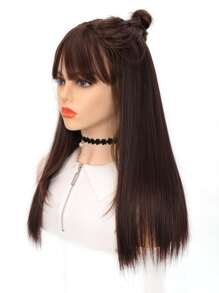 Clip In Long Medium Synthetic Hair Extension - Dark Brown - View 5