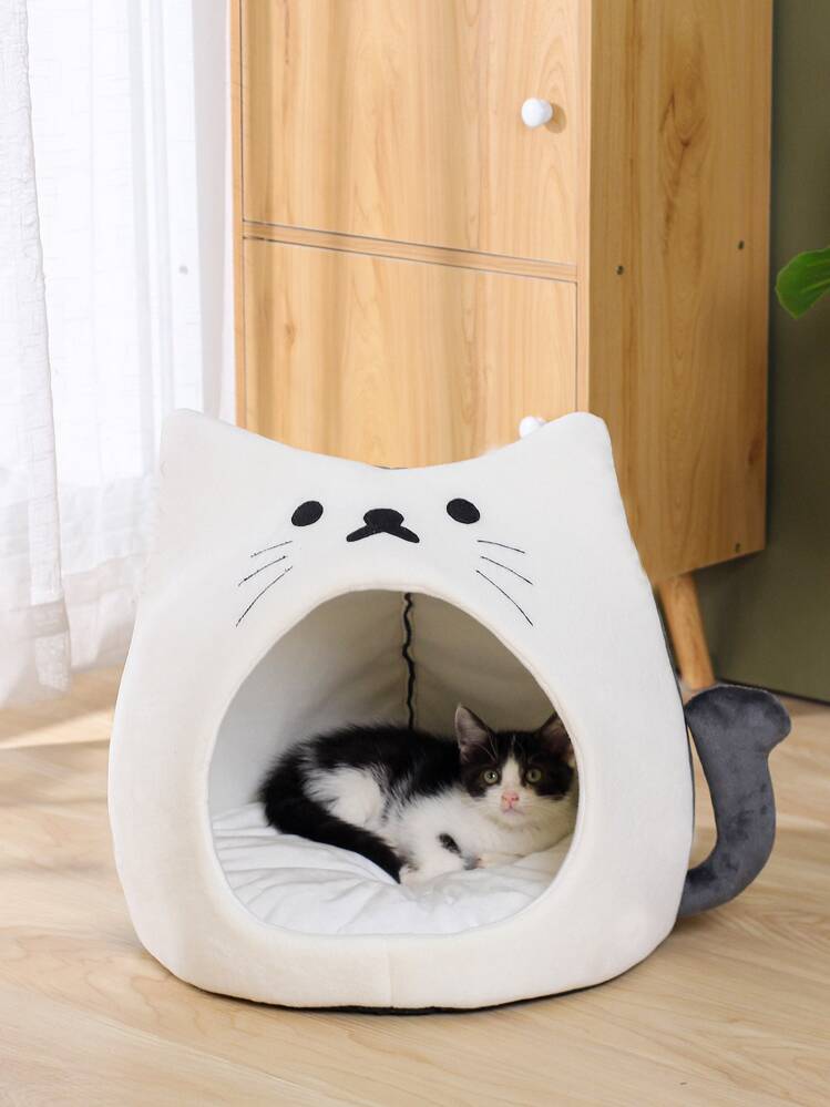 Cat Design Pet Bed,Cat Shape Pet Nest For Dog & Cat, Dog House Cat Bed - Multicolor - View 1