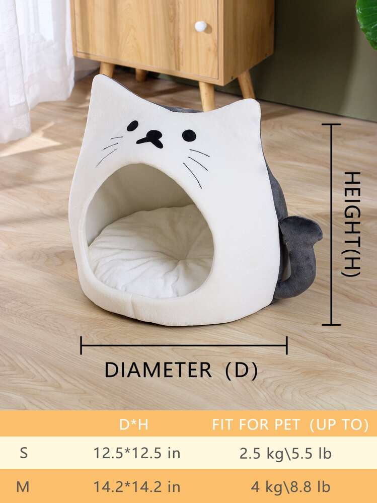 Cat Design Pet Bed,Cat Shape Pet Nest For Dog & Cat, Dog House Cat Bed - Multicolor - View 5