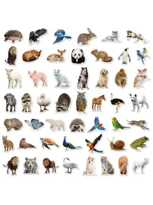 50pcs Animal Pattern Sticker - Multicolor - View 2