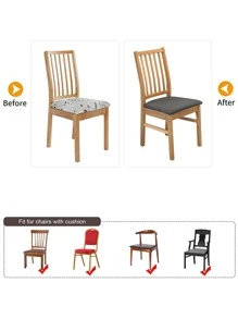 1/4/6/8/10 PCS Plain Elastic Chair Cushion Cover