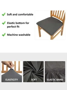 1/4/6/8/10 PCS Plain Elastic Chair Cushion Cover