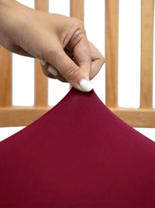 1/4/6/8/10件普通弹力椅套 - 酒紅色 - 查看 4