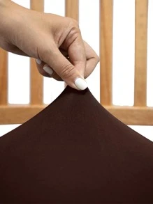 1/4/6/8/10 piezas Fundas elásticas de unicolor para cojín de asiento de silla - Marrón - Ver 3