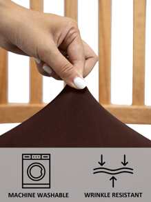 1/4/6/8/10 piezas Fundas elásticas de unicolor para cojín de asiento de silla - Marrón - Ver 6