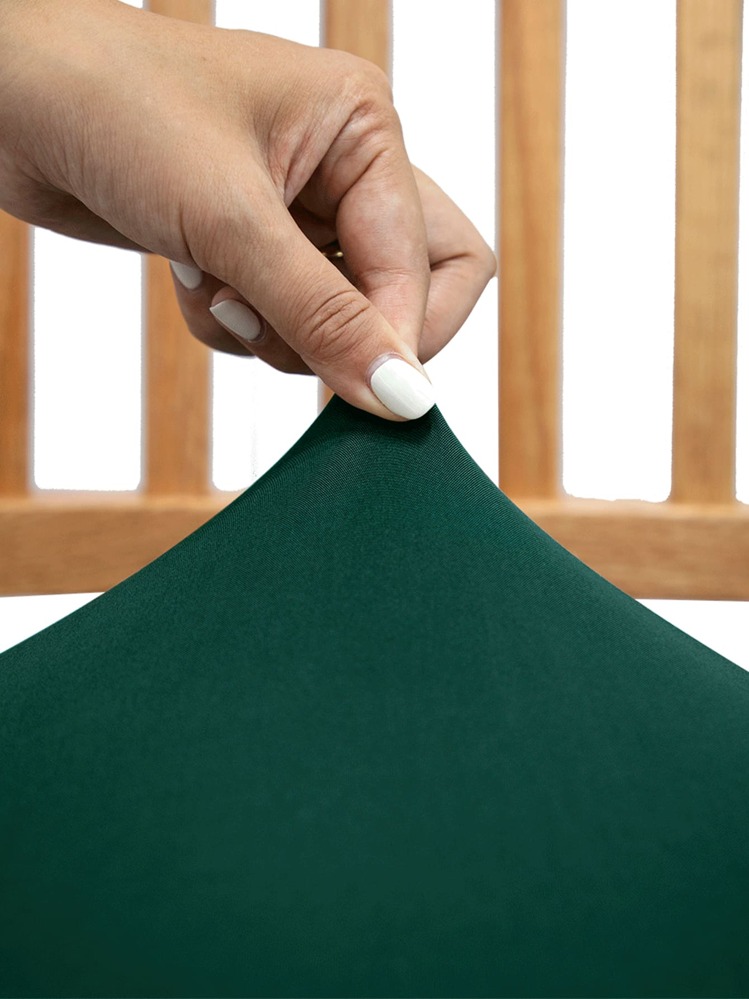 1/4/6 piezas Fundas elásticas de unicolor para asientos de silla - Verde Oscuro - Añade 6