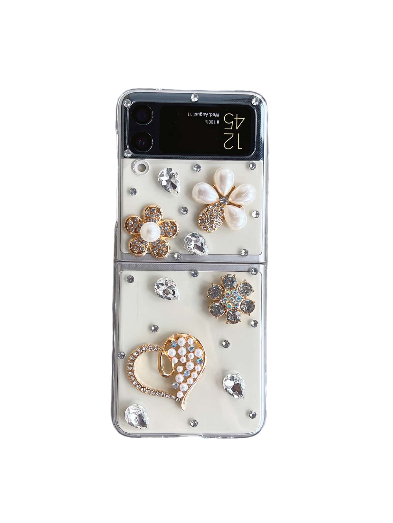 Ốp lưng điện thoại mùa hè 1 mảnh đính đá lấp lánh tương thích với Galaxy Z Flip - Trong sáng - Xem 2