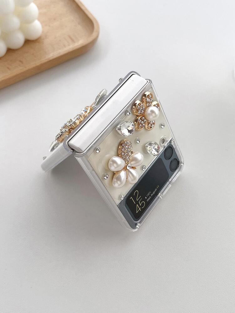 Ốp lưng điện thoại mùa hè 1 mảnh đính đá lấp lánh tương thích với Galaxy Z Flip - Trong sáng - Xem 5