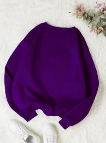INAWLY Sudadera térmica con estampado de letras y flores, tops de manga larga