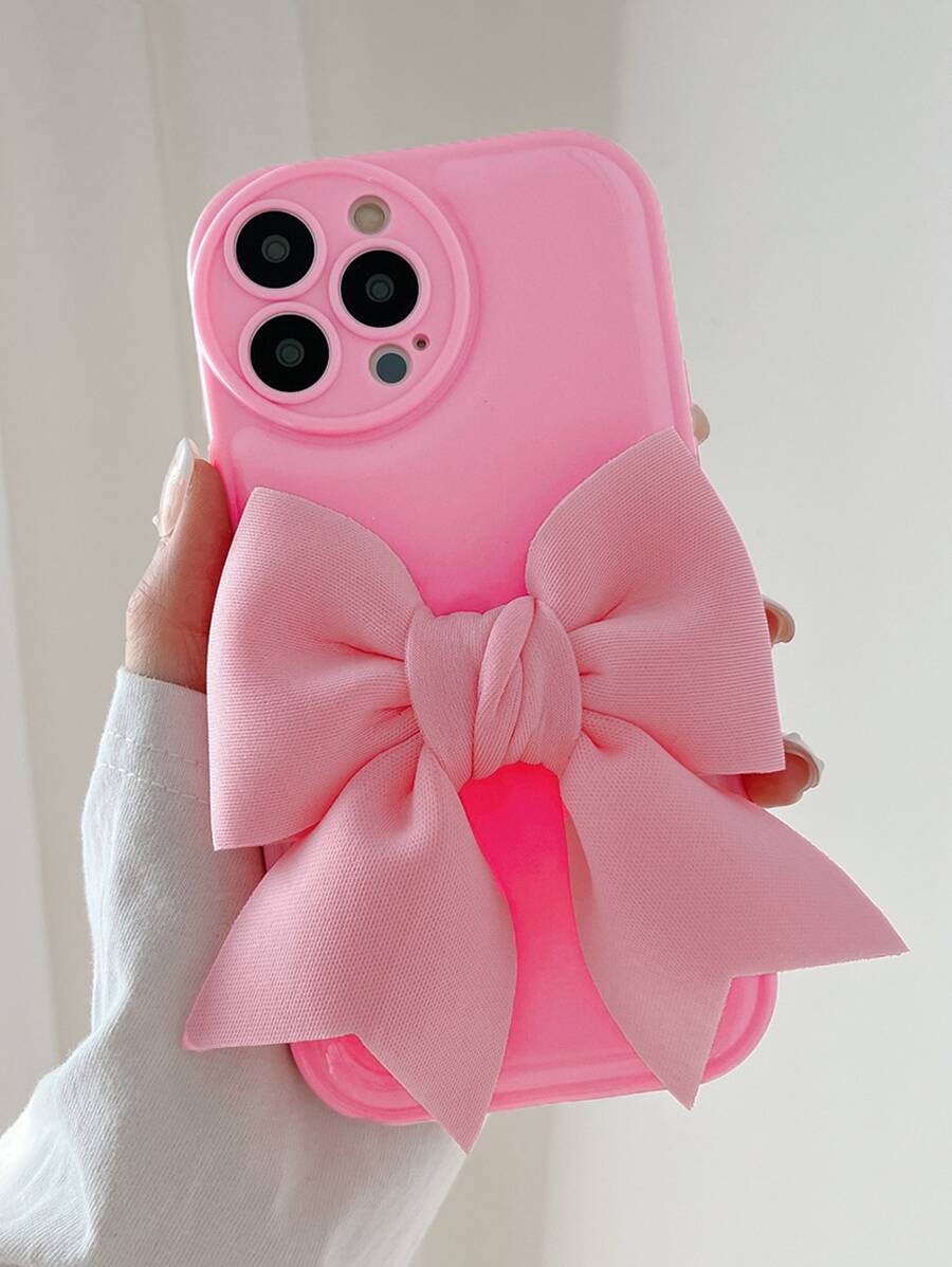 hộp đựng điện thoại di động trang trí nơ - Hồng - Xem 1