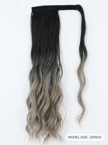 ZURO Long Curly Ponytail Synthetic Hair Extension - Ombre - View 5