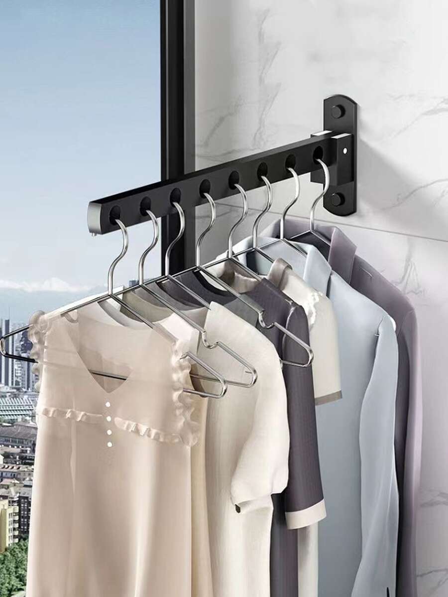 1pc Multi-Function Foldable Drying Rack - Black - View 1