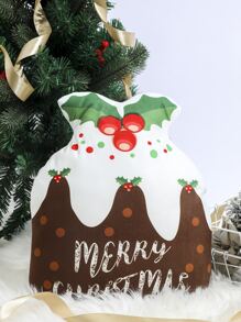 Christmas Slogan Graphic Decorative Pillow - Multicolor - View 1