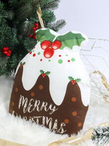 Christmas Slogan Graphic Decorative Pillow - Multicolor - View 2