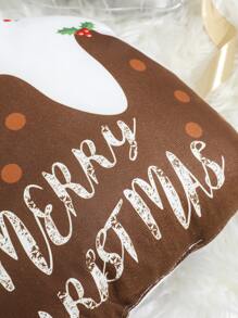 Christmas Slogan Graphic Decorative Pillow - Multicolor - View 3