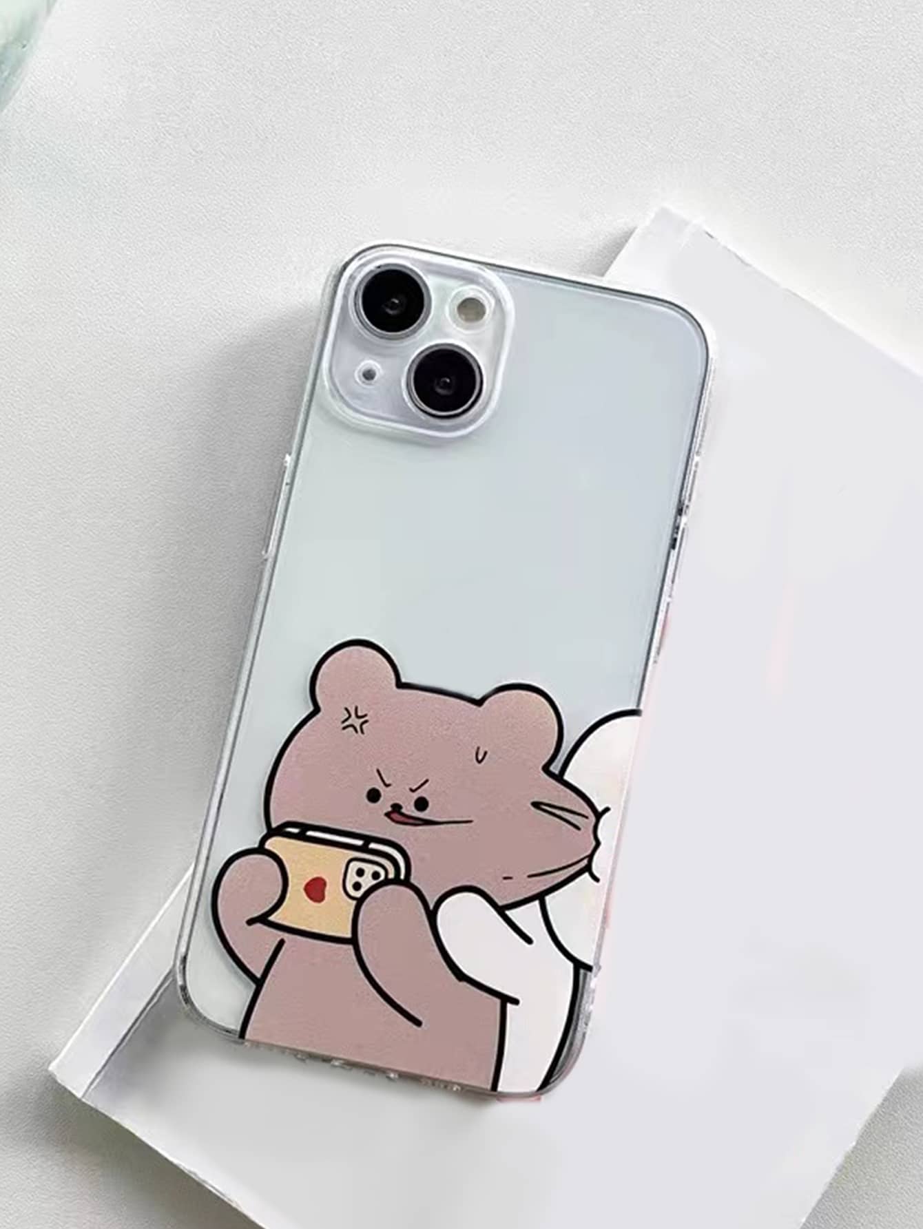 2入組裝有趣卡通熊圖案手機殼相容於 iPhone 15/15Pro/15Plus/15Promax - 彩色 - 查看 4