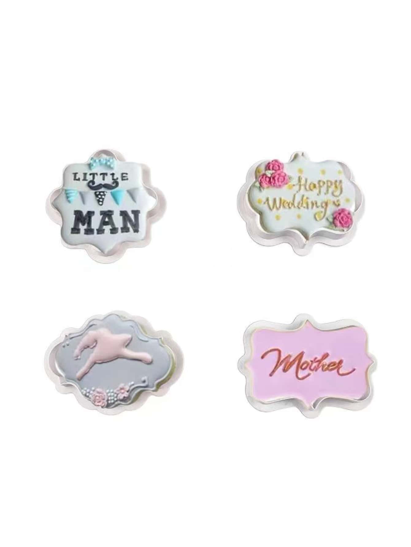 4入組塑膠餅乾模具 - 白色 - 查看 3
