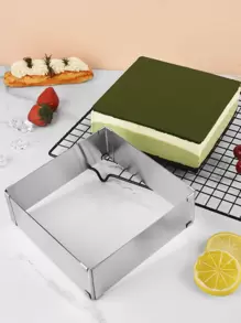 Square Cake Mold Ring, 6-11 inch Adjustable Stainless Steel Mousse Cake Ring Square Cookie Cutter Pastry Baking Mold for Birthday Cake, Party Dessert, Tiramisu - Silver - View 5