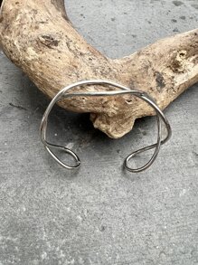 Pulsera abierta con abertura - Plateado - Ver 2