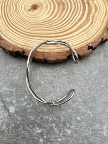 Pulsera abierta con abertura - Plateado - Ver 3