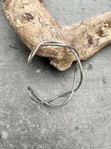 Pulsera abierta con abertura - Plateado - Ver 5