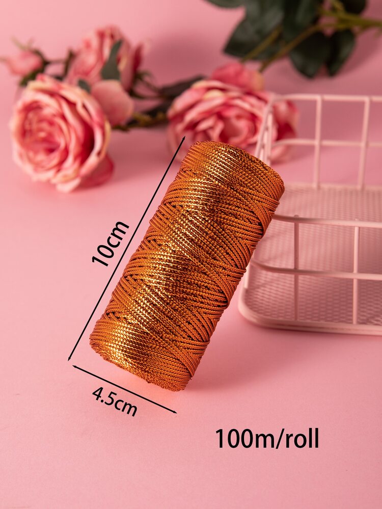 1 cuộn Ruy băng gói quà màu rắn - Đồng - Xem 5