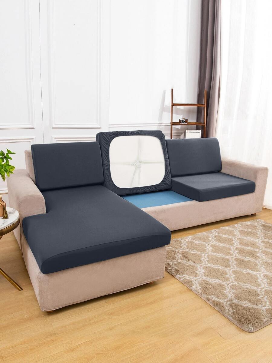 1pc Ghế sofa màu rắn - Xám - Xem 1