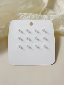 6pairs Rabbit & Bow Design Stud Earrings - Multicolor - View 4