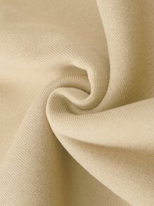 Manfinity Hypemode Loose Fit Men's Slogan & Cartoon Face Print Drop Shoulder Pullover - Apricot - View 3