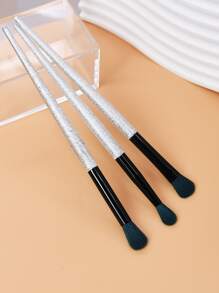 3 Stücke Lidschatten Pinsel Set, Pinsel Set, Make-up Pinsel Set, Make-up Set komplett, Make-up Pinsel Set, komplettes Make-up Set, Pinsel Set, Make-up Pinsel Set, Make-up Geschenkset, Set, Werbegeschenke, professionelle Make-up Pinsel, komplettes Make-up Set - Silber - Übersicht 1