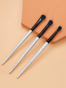 3 Stücke Lidschatten Pinsel Set, Pinsel Set, Make-up Pinsel Set, Make-up Set komplett, Make-up Pinsel Set, komplettes Make-up Set, Pinsel Set, Make-up Pinsel Set, Make-up Geschenkset, Set, Werbegeschenke, professionelle Make-up Pinsel, komplettes Make-up Set - Silber - Übersicht 2