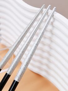 3 Stücke Lidschatten Pinsel Set, Pinsel Set, Make-up Pinsel Set, Make-up Set komplett, Make-up Pinsel Set, komplettes Make-up Set, Pinsel Set, Make-up Pinsel Set, Make-up Geschenkset, Set, Werbegeschenke, professionelle Make-up Pinsel, komplettes Make-up Set - Silber - Übersicht 3