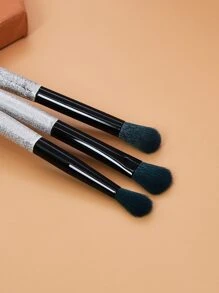 3 Stücke Lidschatten Pinsel Set, Pinsel Set, Make-up Pinsel Set, Make-up Set komplett, Make-up Pinsel Set, komplettes Make-up Set, Pinsel Set, Make-up Pinsel Set, Make-up Geschenkset, Set, Werbegeschenke, professionelle Make-up Pinsel, komplettes Make-up Set - Silber - Übersicht 4