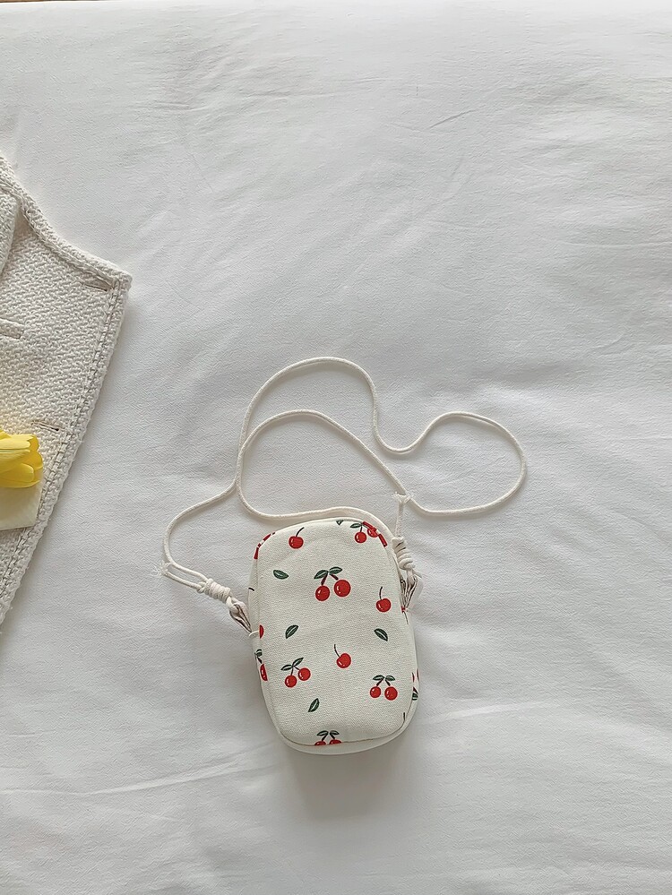 Cherry Pattern Patch Detail Phone Wallet - Multicolor - View 2