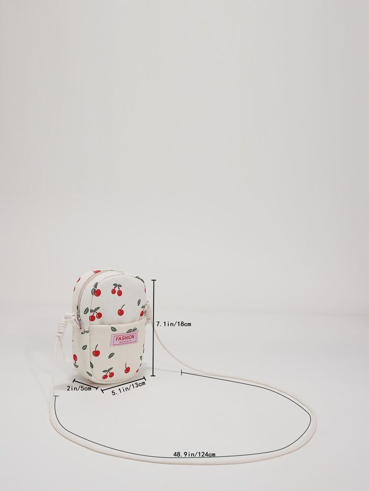 Cherry Pattern Patch Detail Phone Wallet - Multicolor - View 3