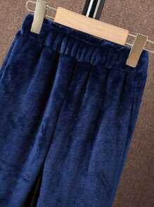 Toddler Boys Cartoon Embroidery Pullover & Joggers - Navy Blue - View 4