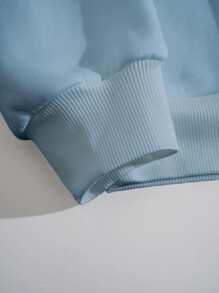 SHEIN Qutie 花卉刺繡加絨內裏運動衫