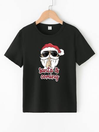 Boys 1pc Christmas Print Tee