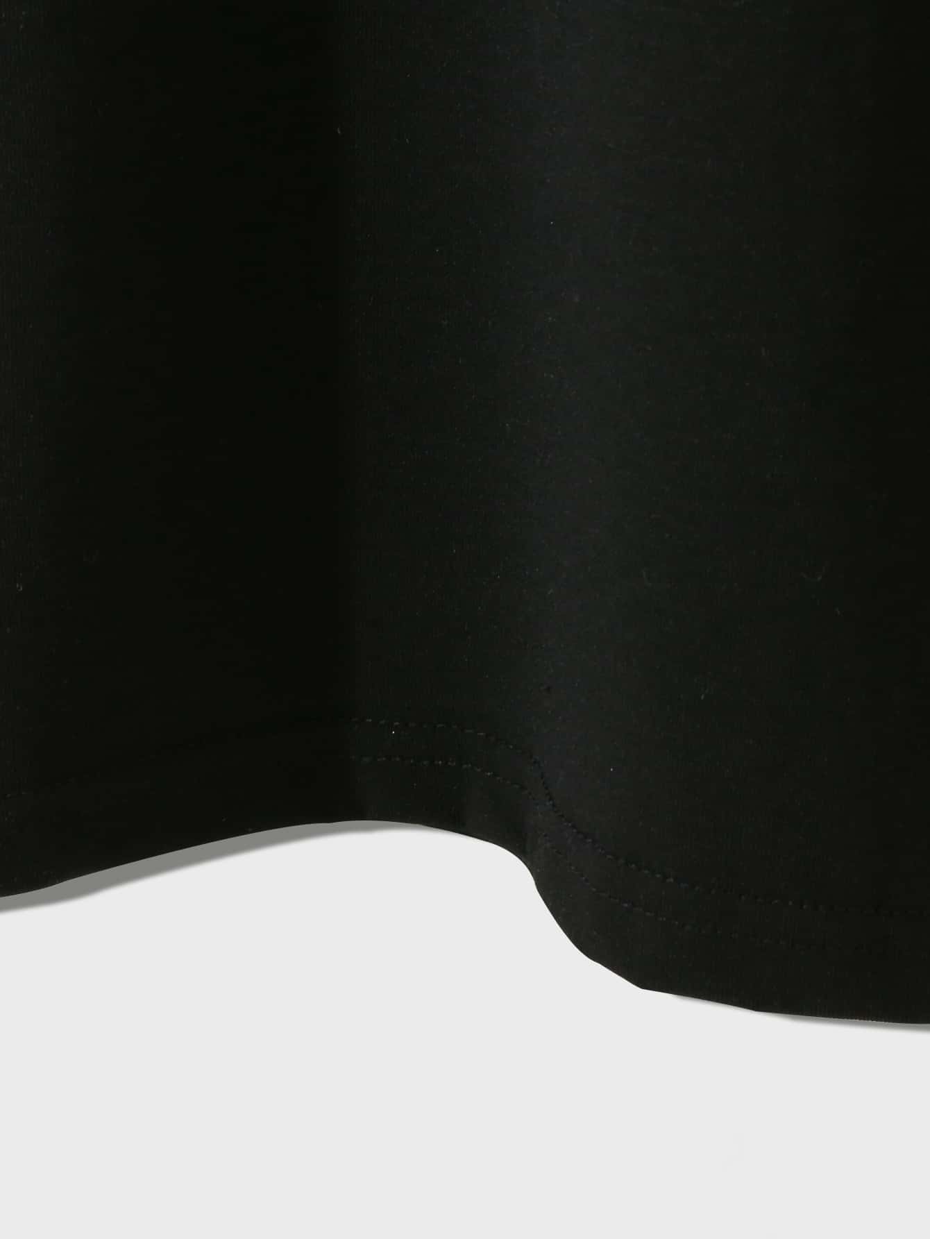 Manfinity 男士聖誕圖案T恤適用於聖誕 - 黑色 - 查看 4