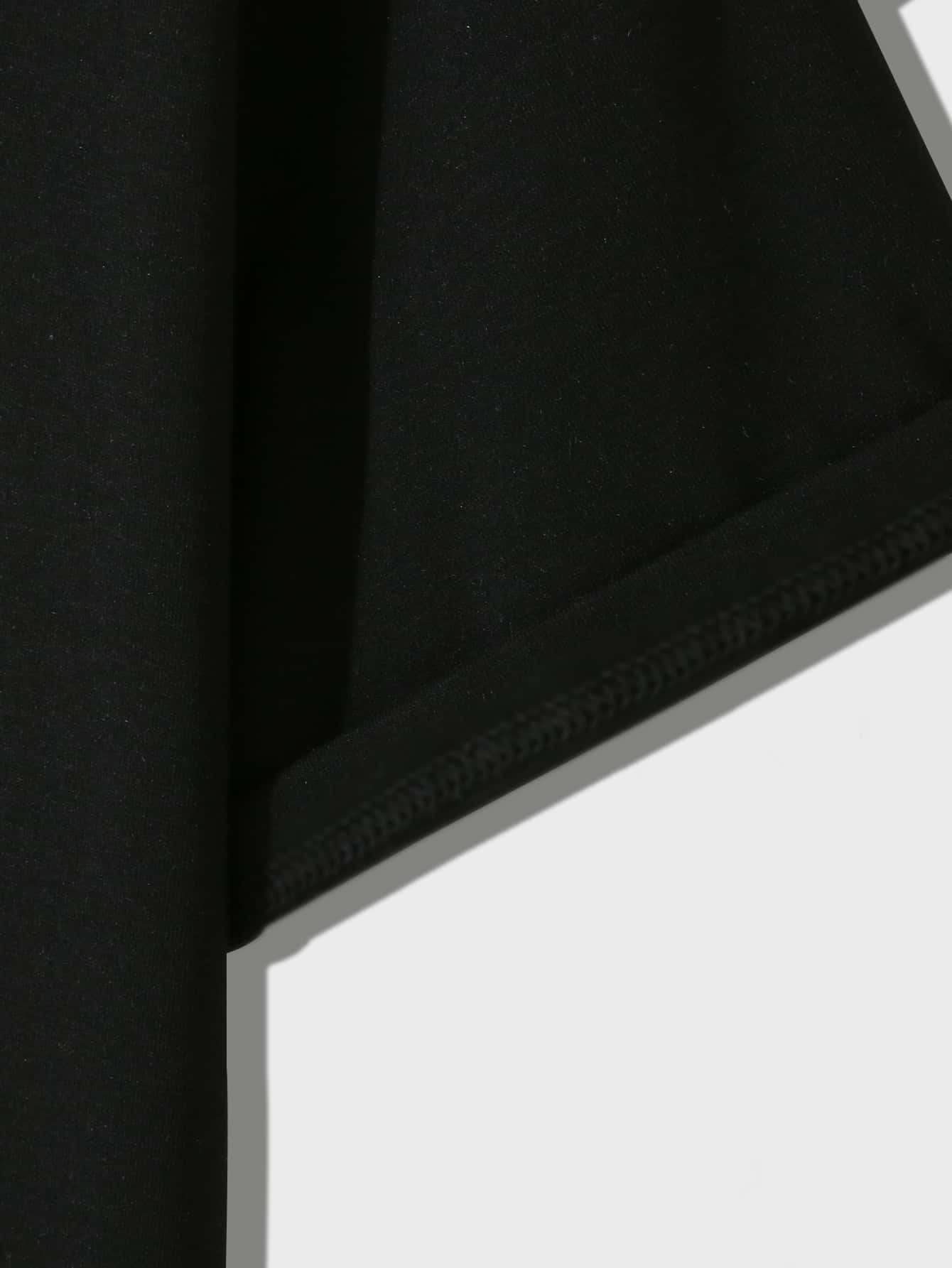 Manfinity 男士聖誕圖案T恤適用於聖誕 - 黑色 - 查看 5