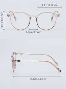 圆框女士时尚设计眼镜 - 藕粉色 - 查看 5