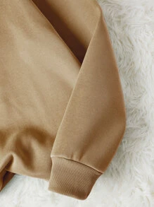 INAWLY Quần áo thể thao nữ Lá thư Giải trí - Màu Khaki - Xem 3