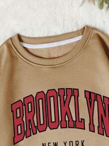 INAWLY Quần áo thể thao nữ Lá thư Giải trí - Màu Khaki - Xem 4