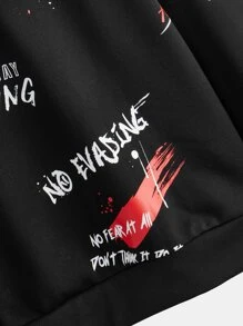 SHEIN 男孩卡通和字母圖案連帽衫和運動褲