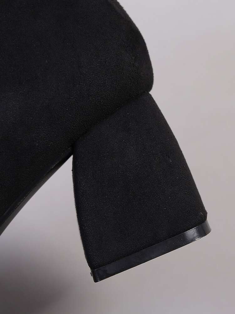 Botas clásicas con cremallera lateral de serraje falso - Negro - Ver 3