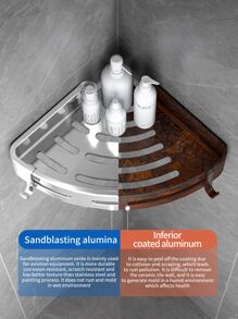 1 pieza Estante de almacenamiento de baño de acero inoxidable - Plateado - Ver 4