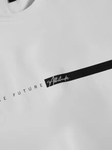 Manfinity VCAY Tops Nam Lá thư Giải trí - trắng - Xem 4