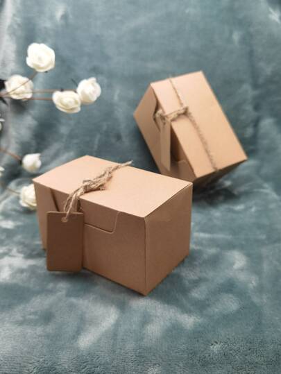 10 piezas Bolsas de regalo de fiesta de bodas con caja de empaque de unicolor