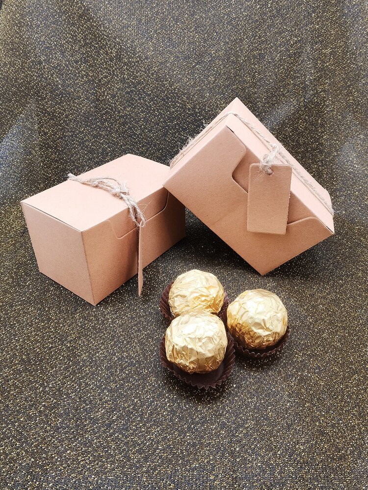 10入組純色包裝盒，婚禮派對禮物袋 - 卡其色 - 查看 4